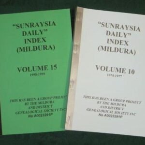 Sunraysia Daily Index: Volumes 1 to 15  1920 - 1999